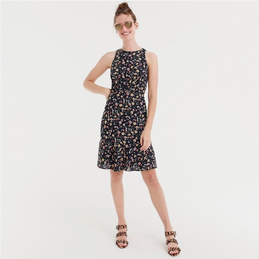 J Crew Floral Sleeveless Midi Dress